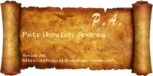 Petrikovich Andrea névjegykártya